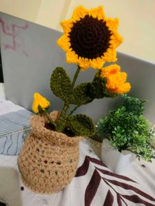 Crochet Sunflower Plant