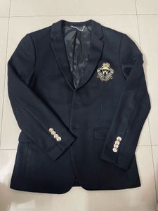 Classic Navy Blazer with Crest Detail