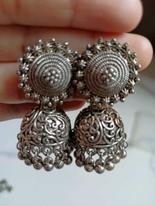 Handcrafted Silver Filigree Jhumkas