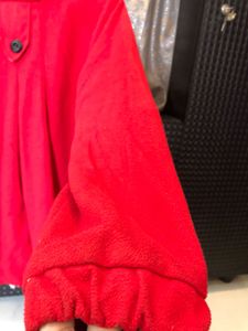 Chic Red Hooded Jacket