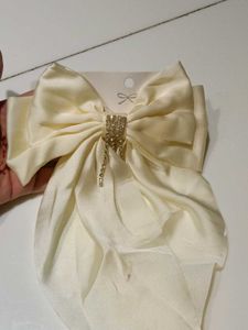 Coquette Bow Hair Clip with Rhinestones
