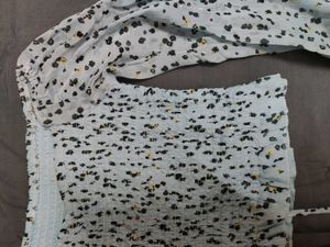 Floral Print Smocked Long Sleeve Top