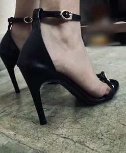 Chic Black Ankle Strap Heels