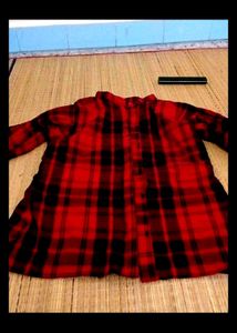 2)Red & Black Plaid Button-Up Shirt plus freebie