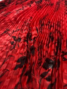 Vibrant Red Pleated Skirt
