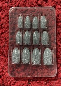 Silver Glitter Press-On Nails