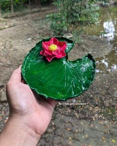 Handmade Lotus Leaf Decor | Perfect Pooja room