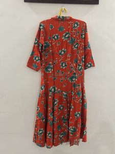 Floral Print Midi Shirt Dress