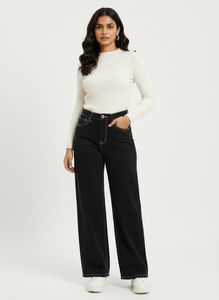 Stylish Black Wide Leg Jeans