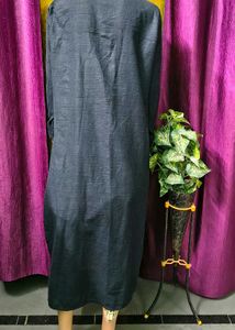Elegant Black Kurta with Golden Buttons
