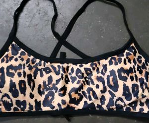 Leopard Print Bikini Top