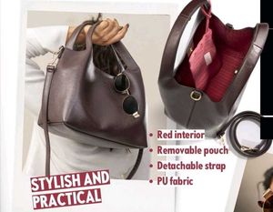 Chic Brown Shoulder Bag with Pouch