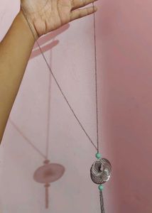 Chic Silver Tassel Pendant Necklace