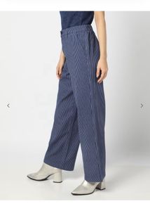 Navy Striped Trousers