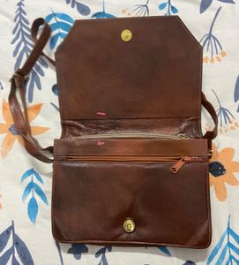 Vintage Brown Leather Shoulder Bag