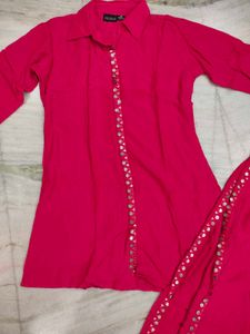 Vibrant Pink Kurta Set with Trousers