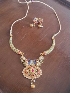 Elegant Peacock Necklace & Earring Set