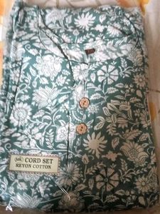 Green Floral Print Kurta Set