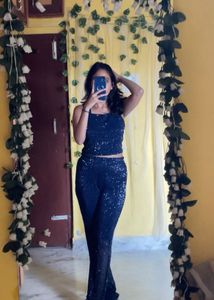 Sparkling Navy Blue Sequin Set