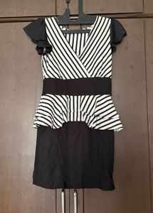 Chic Striped Peplum Dress