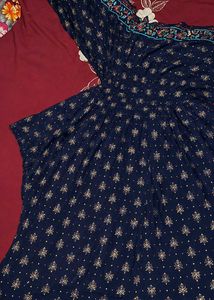 Navy Blue Ethnic Skirt Saree