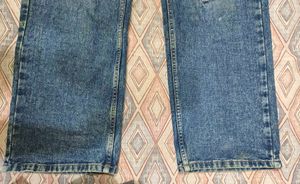 Blue Denim Jeans with Ripped Detail
