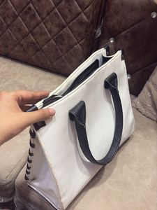 Coach White Leather Tote Bag