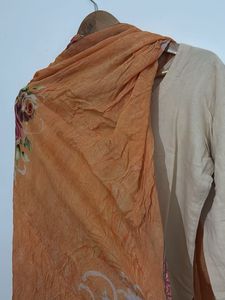 Elegant Cream Kurta with Floral Dupatta