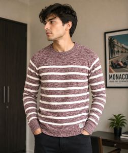 Jack & Jones Men's Striped Knit Sweater