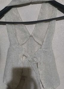 Sparkly Halter Neck Back Tie Top