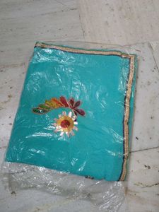 Beautiful Teal Embroidered Saree