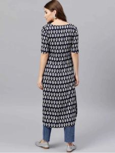 Stylish Printed Black &amp; White kurta