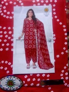 Classic Black Bandhani Print dress material