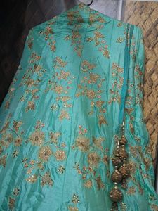 Stunning Turquoise Embroidered Lehenga Choli