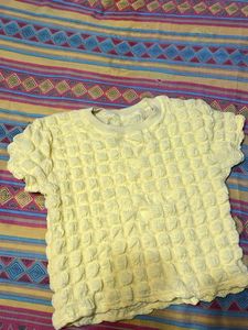 Textured Yellow T-Shirt