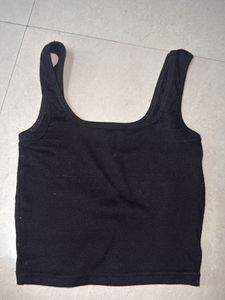 Black Ribbed Tank Top