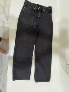 Womens Black Wide Leg Jeans