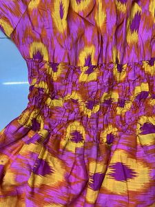 Vibrant Ikat Print Tiered Skirt