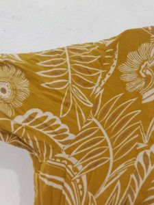Stylish Mustard Yellow Floral Anarkali Dress