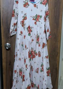 Floral Anarkali - XS - Side Zip Closure