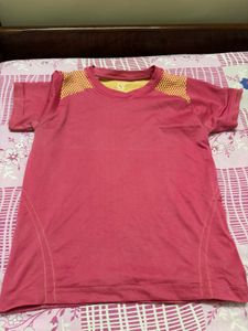 Vibrant Pink Casual T-Shirt