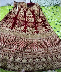 Heavy Bridal Lehenga Velvet Work