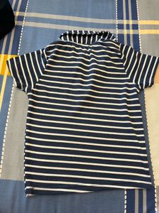 Striped Polo Neck Top