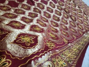 maroon patora saree