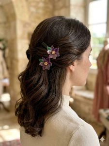 Handmade Floral Resin Hair Clips Set