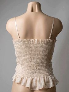 Cream Ruched Cami Top