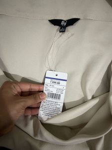 Cream Drape Neck Top