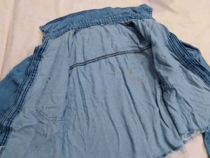 Blue Denim Crop Shirt
