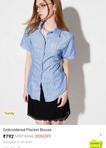 Embroidered Placket Blouse
