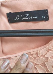 Peach Lace Fit &amp; Flare Dress